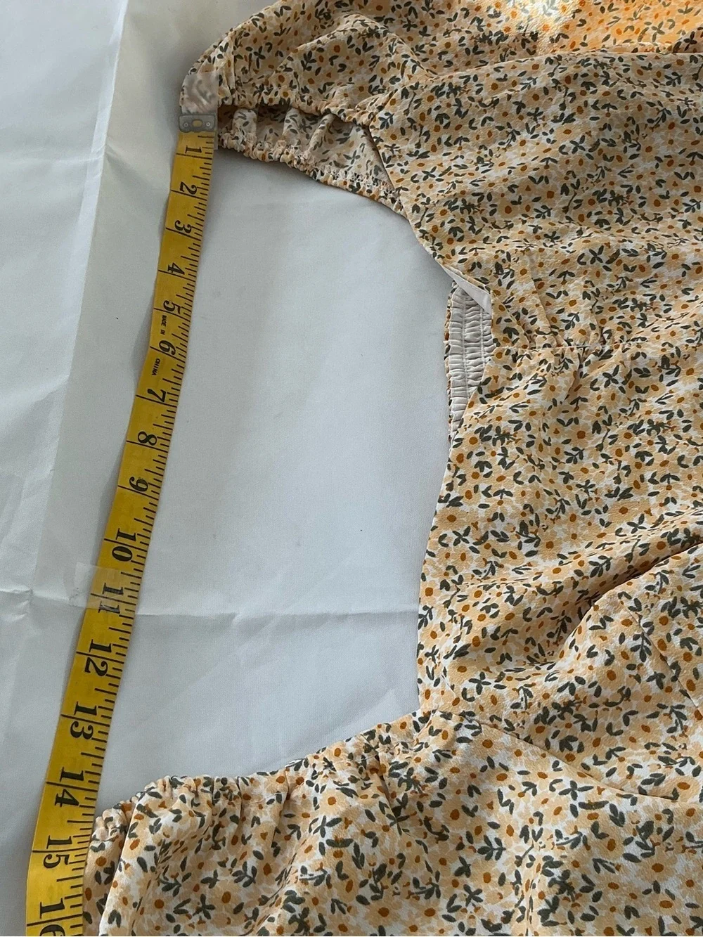 Abercrombie & Fitch Mustard Floral Puff-Sleeve Women’s Blouse Size Large